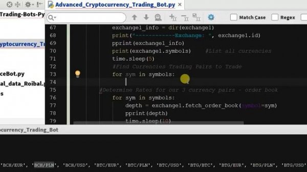 Coding Arbitrage Python - Arbitrage Cryptocurrency Bot in Python  - Code  - Ch 5.17