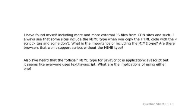 HTML : Is it important to state a MIME type when including a JS file? смотреть онлайн