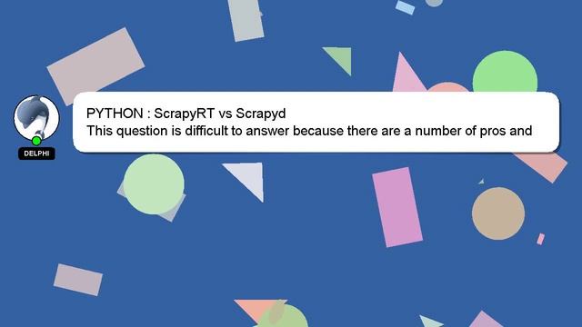 PYTHON : ScrapyRT vs Scrapyd смотреть онлайн