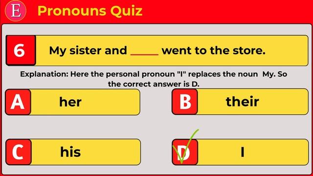 Pronouns Quiz : What is Your English Level? English Grammar Test! смотреть онлайн