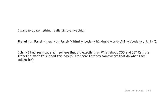 HTML : How to render basic HTML markup inside a JPanel in Java Swing? смотреть онлайн