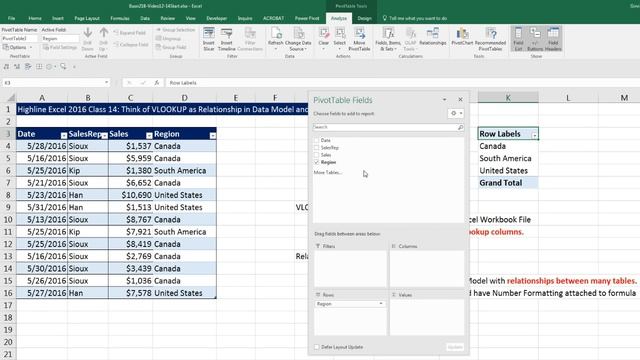 Highline Excel 2016 Class 14: VLOOKUP as Relationship in Power Pivot Data Model & Vice Versa смотреть онлайн