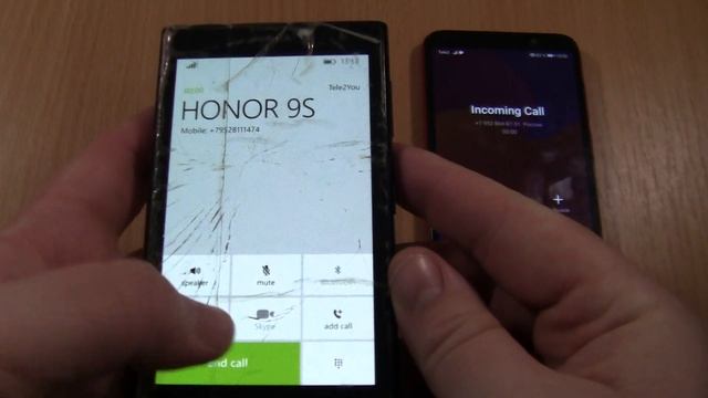 Incoming call & Outgoing call at the Same Time HONOR 9S+Nokia Lumia 1020 смотреть онлайн