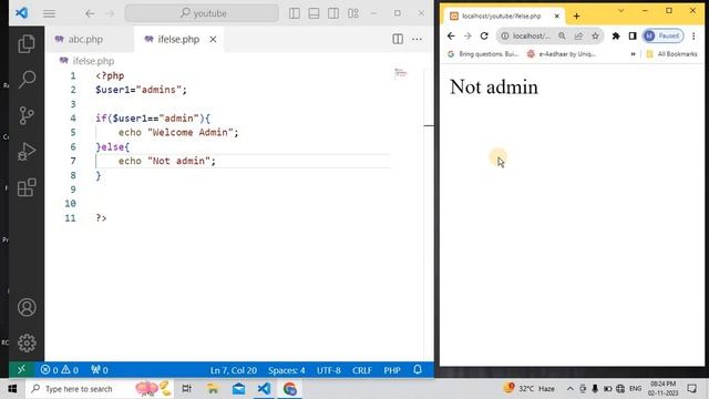 If Else In PHP In Hindi | PHP If Else In Hindi | PHP Hindi / Urdu Tutorial смотреть онлайн