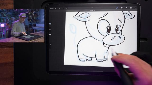 Full Procreate Cartoon Tutorial! // Let's Draw a Baby Cow! смотреть онлайн