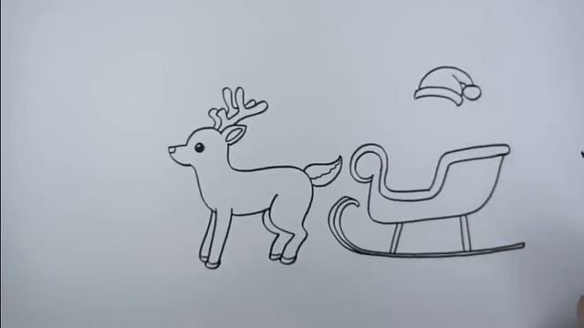 How to draw santa claus in his sleigh with reindeer | Drawing Ideas For Beginners смотреть онлайн