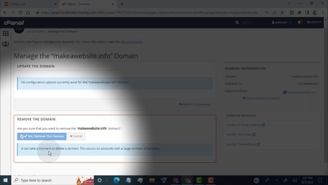 How to Delete website Domain name from cPanel смотреть онлайн