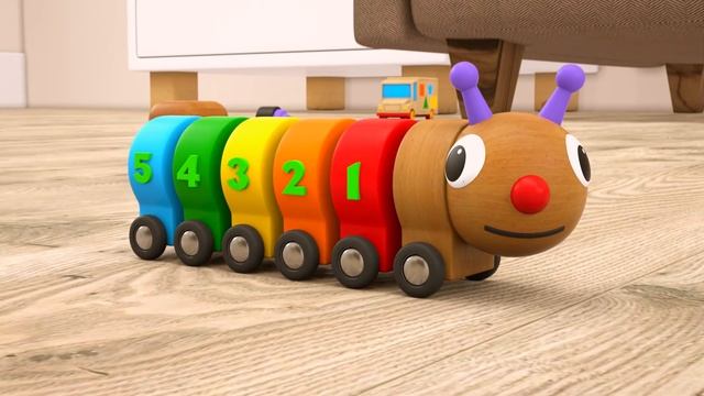 Learning Numbers & Colors for Children with Wooden Caterpillar Toy | Tino - Toddlers Educational смотреть онлайн