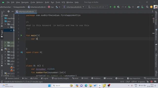 How to use this keyword in kotlin Android Studio смотреть онлайн