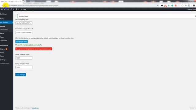 How to set wpnotifier wordpress plugin google API key and place ID смотреть онлайн
