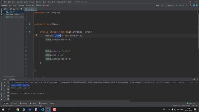 Уроки Java - Введение в ООП. Создание класса. Конструкторы. This смотреть онлайн