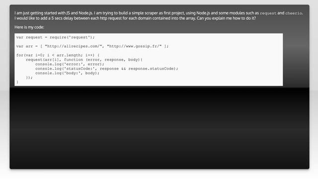 delay in a for loop for http request смотреть онлайн