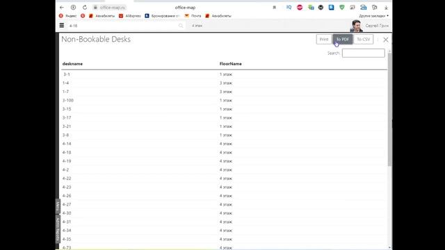 Сохранить отчёт о местах без бронирования смотреть онлайн