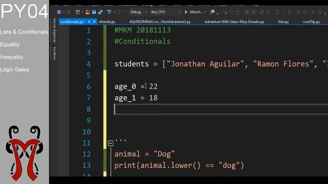 PY04 - Lists with Conditionals, Boolean Operators смотреть онлайн
