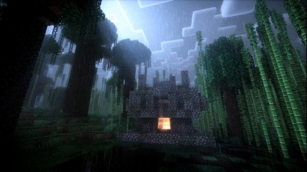 Minecraft  Lofi with soft rain - jungle temple dark ambient mix