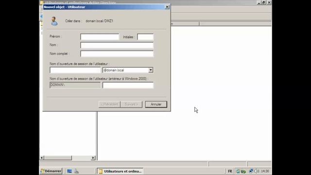 18) Creation des utilisateurs dans l'AD [Tuto-proxy-squid] смотреть онлайн