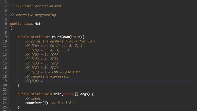 Java Methods Lesson 06) Recursive Count Down смотреть онлайн