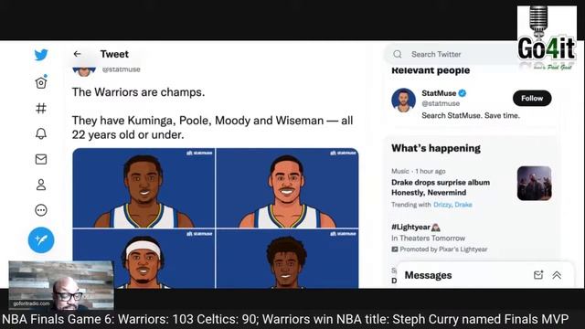 Warriors dominate Celtics in Game 6, win NBA title-Let's React! Curry named MVP смотреть онлайн