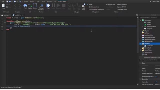 How to make Welcome messages in roblox studio! (Roblox Studio Scripting Tutorial 2021) смотреть онлайн