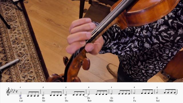 Violin A♭ Major scale, Play through (♩ = 100) STUDENT смотреть онлайн