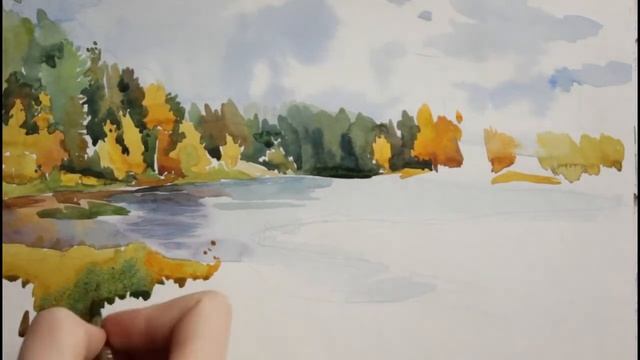 Рисуем акварелью. Последние теплые деньки смотреть онлайн