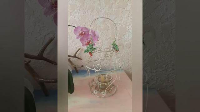 Подсвечник из проволоки и бисера | Candlestick made of wire and beads смотреть онлайн
