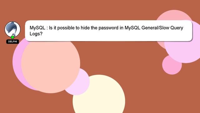 MySQL : Is it possible to hide the password in MySQL General/Slow Query Logs? смотреть онлайн
