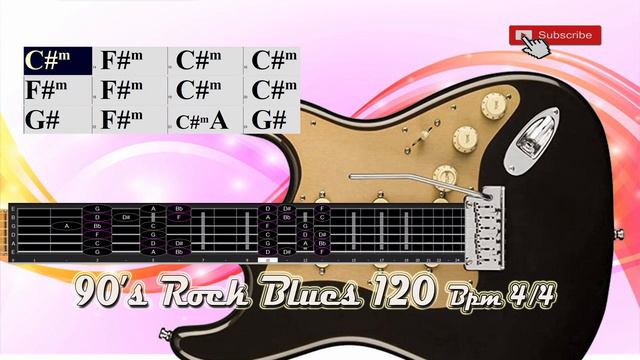 90s Rock Blues in C#-Minor / E Major | Pentatonic| 120 Bpm 4/4 Backing Track Jam смотреть онлайн