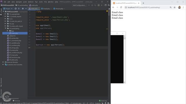 Namespaces & Autoloading | PHP for Beginners - Part 22 смотреть онлайн