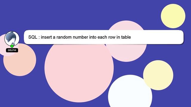 SQL : insert a random number into each row in table смотреть онлайн