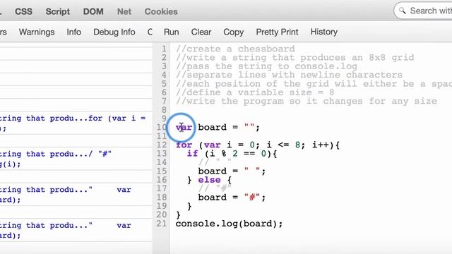 eloquentJavascript ch2 3 chessBoard смотреть онлайн