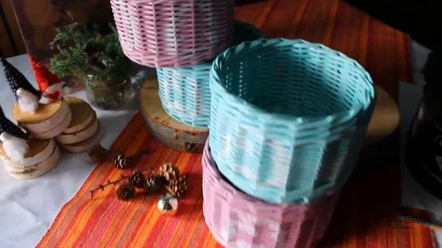 плетіння з паперової лози- акриловий лак