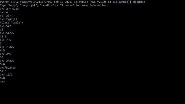 Целые (int) и дробные (float) в Python смотреть онлайн