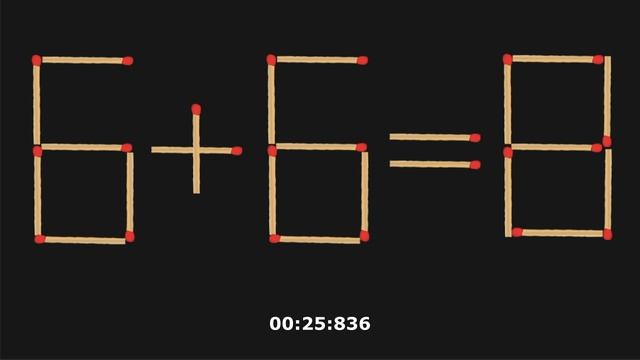 Переместите 2 спички, чтобы равенство стало верным | Головоломки со спичками | 6+6=8 смотреть онлайн