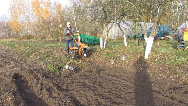 Делаю рядки под лук мотоблоком! смотреть онлайн