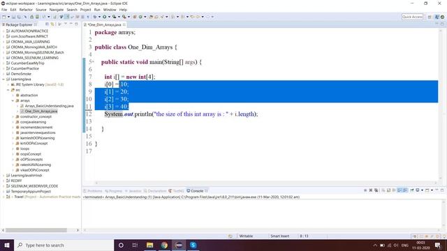 1D Arrays in Java смотреть онлайн