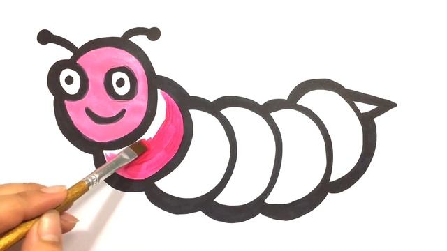 Kак нарисовать червяка для детей | How to draw a worm for kids Drawing and Coloring смотреть онлайн