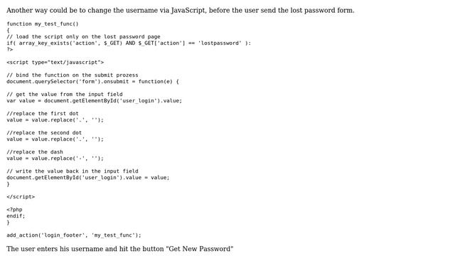 Wordpress: How to filter/hook-into retrieve_password() to filter $_POST['user_login']? смотреть онлайн