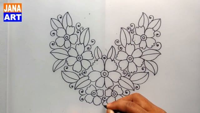 Tracing Paper Flower Design With Colour Pencil Shading смотреть онлайн