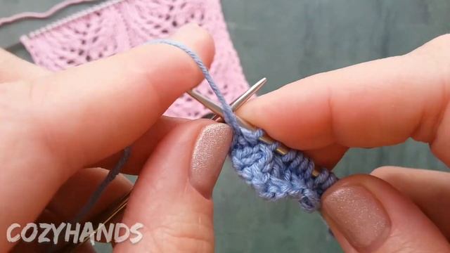 Нежный ажурный узор спицами Листья для вязания плечевых изделий, палантинов