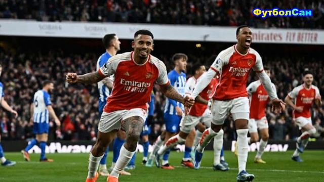 Арсенал - Брайтон 2:0 Зинченко заводит трибуны = канониры вырываются в лидеры Англия 2023/24 смотреть онлайн