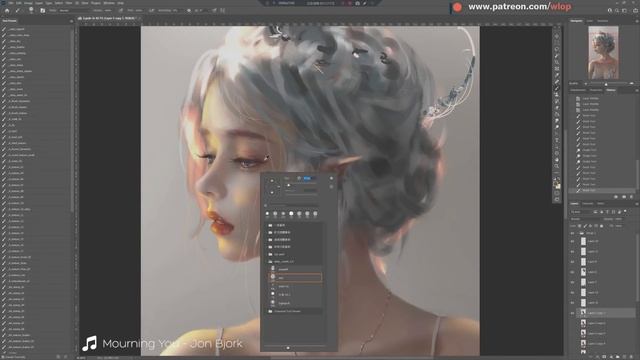 Photoshop painting process - Yulia смотреть онлайн