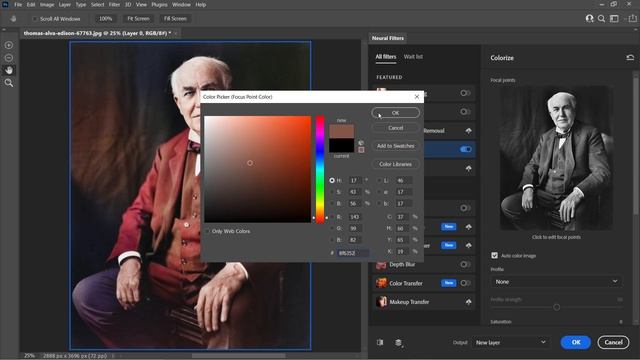 With Just a Click - Turn B&W Photos to Color in Photoshop Easily смотреть онлайн