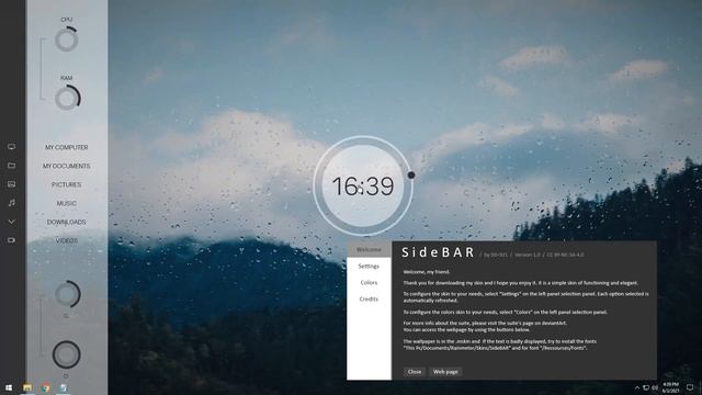 SideBAR Rainmeter Skin | Modern Rainmeter Skin Installation