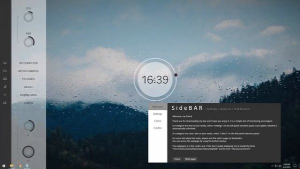 SideBAR Rainmeter Skin | Modern Rainmeter Skin Installation