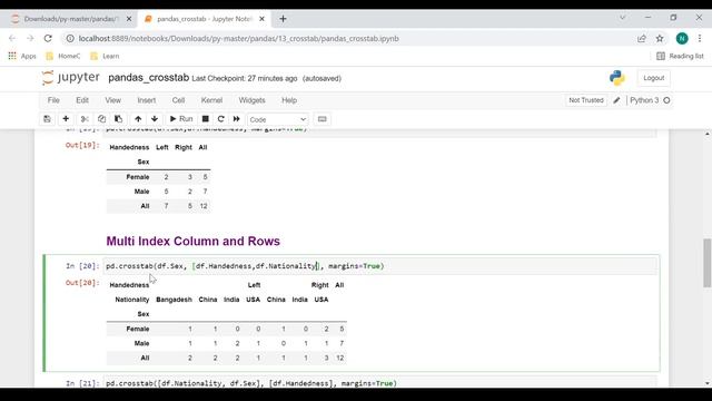 Bảng chéo trong Python Pandas | CrossTab in Python Pandas смотреть онлайн