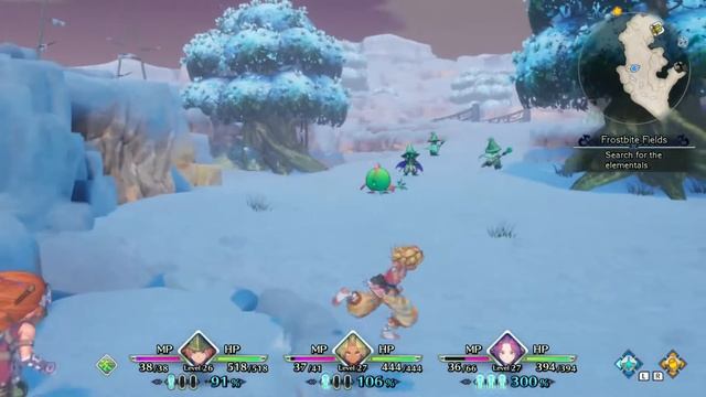 Trials of Mana Remake: Frost bite Fields Boss Battle with a little gameplay смотреть онлайн