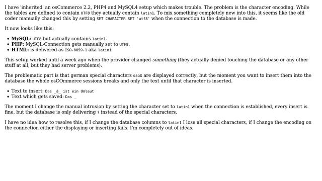 DevOps & SysAdmins: MySQL Table contains latin1 but is defined as UTF8, character encoding hell смотреть онлайн