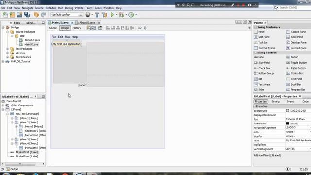 Java Swing Netbeans IDE GUI Tutorial - 4 - How To Use JLabel or Label - Hindi смотреть онлайн