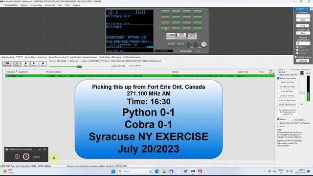 271.100 Mhz AM, Military exercise Cobra 0-1 and Python 0-1 смотреть онлайн